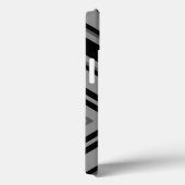 Coques Case-Mate iPhone Personnalisé rayé code-barres chevron gris noir (Verso / Droite)