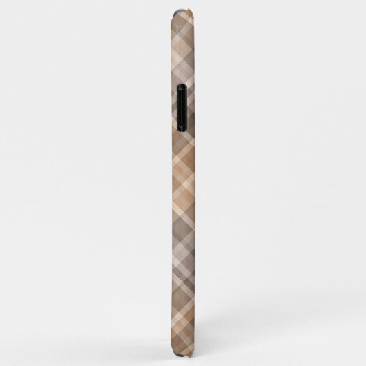 Coques Case-Mate iPhone Personnalisé Rustique Beige neutre Plaid En vichy  (Dos/Droite)
