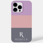 Coques Case-Mate iPhone Personnalisé Trois Couleurs Bloc Lila Orange Grey (Verso)