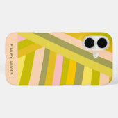 Coques Case-Mate iPhone Personnalisé Vert Rose Yellow Stripes Nom été (Verso (horizontal))