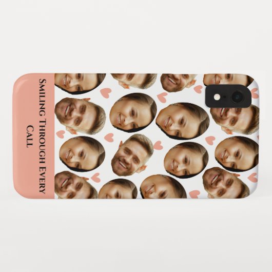 Coques Case-Mate iPhone Personnalisé Visage Coeur Drôle Couple Motif Amusa (Dos (Horizontal))