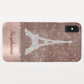 Coques Case-Mate iPhone Personnalisée Girly Paris Diamond Rose Gold (Dos (Horizontal))
