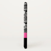 Coques Case-Mate iPhone Personnaliser Hot Pink Black Damask Patch (Dos/Droite)