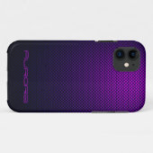 Coques Case-Mate iPhone Personnaliser la fibre de carbone noire violette (Dos (Horizontal))