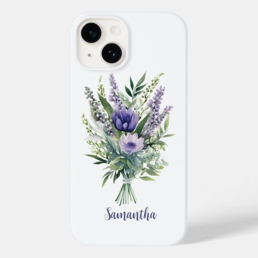Coques Case-Mate iPhone Personnaliser Lavande Purple Fleurs Eucalyptus (Verso)