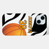Coques Case-Mate iPhone Personnaliser le basket-ball flamand B/W (Verso (horizontal))
