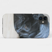 Coques Case-Mate iPhone Personnaliser le Carlin noir mignon Nom d'accessoi (Dos (Horizontal))