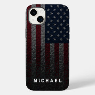 Coque Pour iPhone 14 Plus Personnaliser le drapeau américain Arrière - plan 