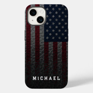 Coque Pour iPhone 14 Personnaliser le drapeau américain Arrière - plan