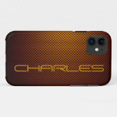 Coques Case-Mate iPhone Personnaliser le miel en fibre de carbone noire à  (Dos (Horizontal))