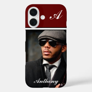 Coques iPhone 16 Personnaliser le monogramme photo personnalisé