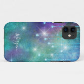 Coques Case-Mate iPhone Personnaliser le nom, violet et Turquoise, lumière (Dos (Horizontal))