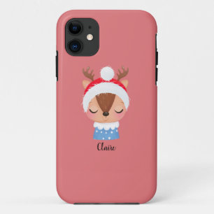 Case-Mate iPhone Case Personnaliser le visage de rennes dormant de Noël