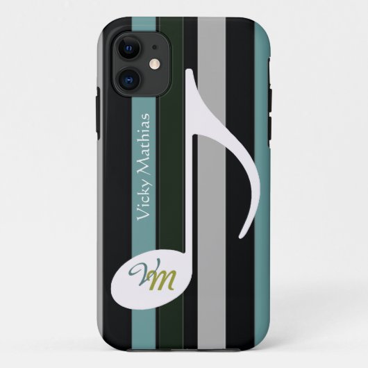 Coques Case-Mate iPhone personnaliser les bandes de notes musicales (Dos)
