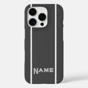Coques iPhone 16 Pro Personnaliser les bandes Gris+