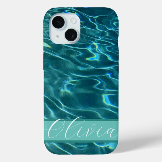 Coques Case-Mate iPhone Personnaliser les vagues bleues de l'océan (Verso)