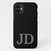 Coques Case-Mate iPhone Personnaliser Moderne Noir Nom du monogramme (Dos)