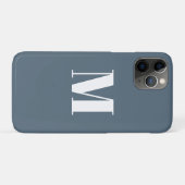 Coques Case-Mate iPhone Personnaliser monogramme initial bleu / gris blanc (Dos (Horizontal))