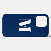 Coques Case-Mate iPhone Personnaliser monogramme initial marine bleu blanc (Verso (horizontal))