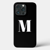 Coques Case-Mate iPhone Personnaliser monogramme initial noir blanc (Verso)