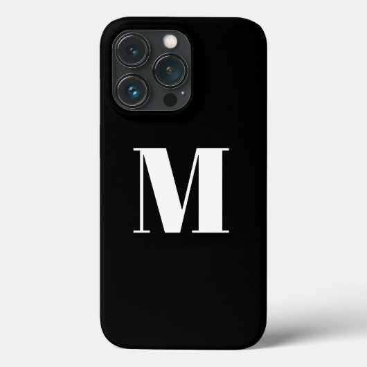 Coques Case-Mate iPhone Personnaliser monogramme initial noir blanc (Verso)