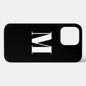 Coques Case-Mate iPhone Personnaliser monogramme initial noir blanc (Verso (horizontal))