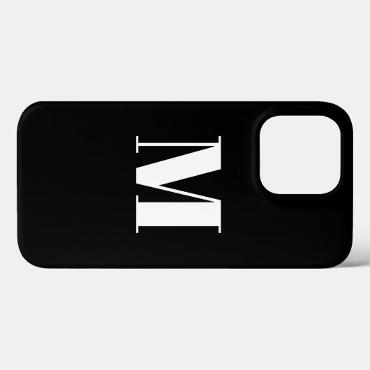 Coques Case-Mate iPhone Personnaliser monogramme initial noir blanc (Verso (horizontal))