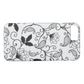 Coques Case-Mate iPhone Personnaliser Motif Floral Noir (Dos (Horizontal))