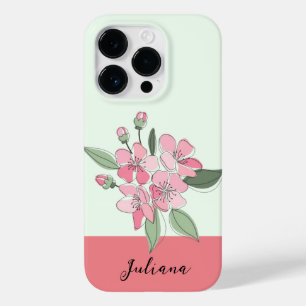 Coque Pour iPhone 14 Pro personnaliser nom moderne floral