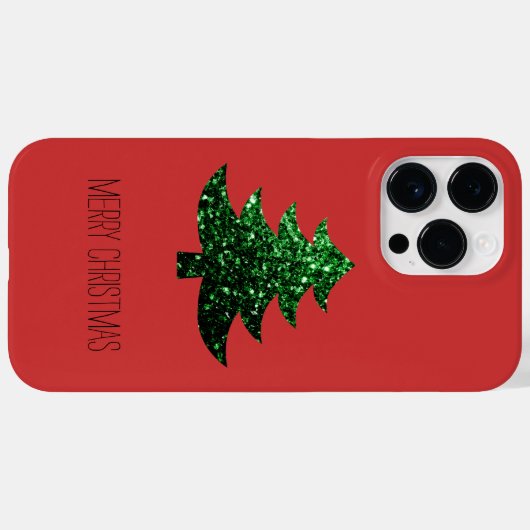 Coques Case-Mate iPhone Personnaliser Sparkly sapin vert rouge (Verso (horizontal))