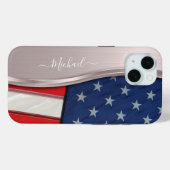 Coques Case-Mate iPhone Personnaliser USA Faux Rose Gold Metal Swirl (Verso (horizontal))