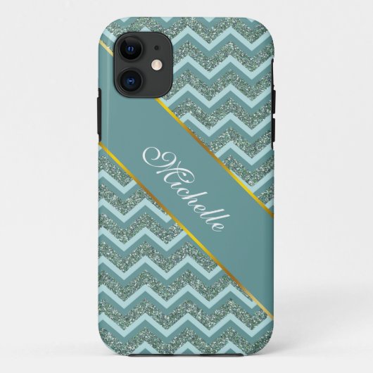 Coques Case-Mate iPhone Personnalisez cette Parties scintillant Turquoise (Dos)