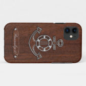 Coques Case-Mate iPhone Personnalisez-le ! Acier Ancre en acajou marin hum (Dos (Horizontal))