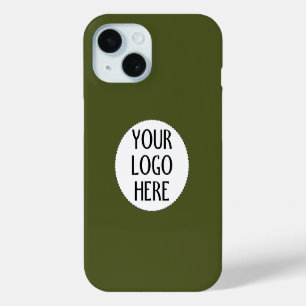 Coque Pour iPhone 15 Personnalisez Votre logo de société Noir Blanc ver