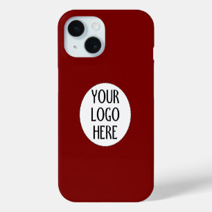 Coque Pour iPhone 15 Personnalisez Votre logo d'entreprise Noir Blanc R