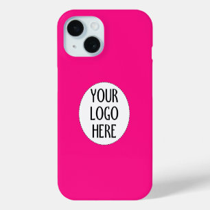 Coque Pour iPhone 15 Personnalisez votre logo d'entreprise rose chaud N