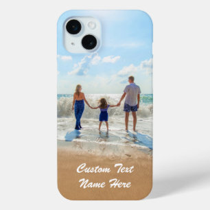 Coque iPhone 15 Mini Personnalisez votre photo et votre nom de texte co