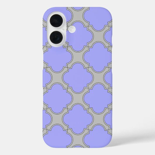 Coques Case-Mate iPhone Pervenche quatrefeuille et gris (Verso)