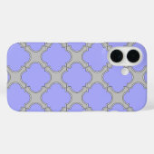 Coques Case-Mate iPhone Pervenche quatrefeuille et gris (Verso (horizontal))