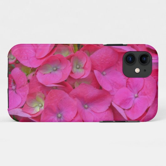 Coques Case-Mate iPhone Pétales à fleurs d'Hydrangée rose (Dos (Horizontal))