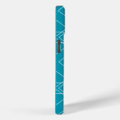 Coques Case-Mate iPhone Pétales Carré turquoise et blanc (Verso / Droite)