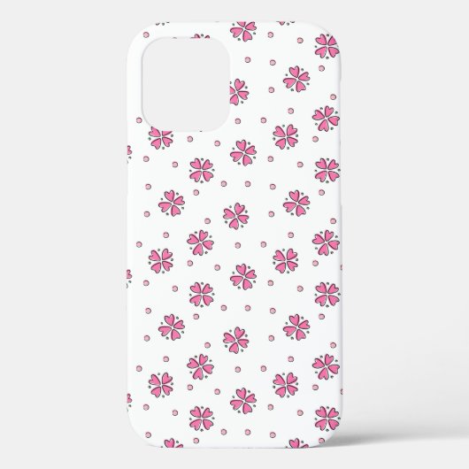 Coques Case-Mate iPhone Pétales de fleurs de coeur roses (Verso)