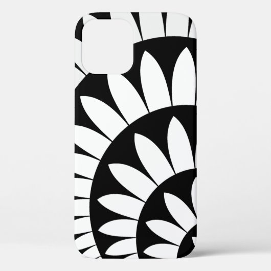 Coques Case-Mate iPhone Pétales de fleurs noires et blanches (Verso)