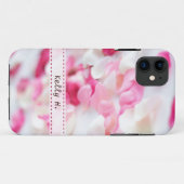 Coques Case-Mate iPhone Pétales de rose roses et blancs (Dos (Horizontal))