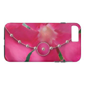 Coques Case-Mate iPhone Pétales roses et perles (Dos (Horizontal))