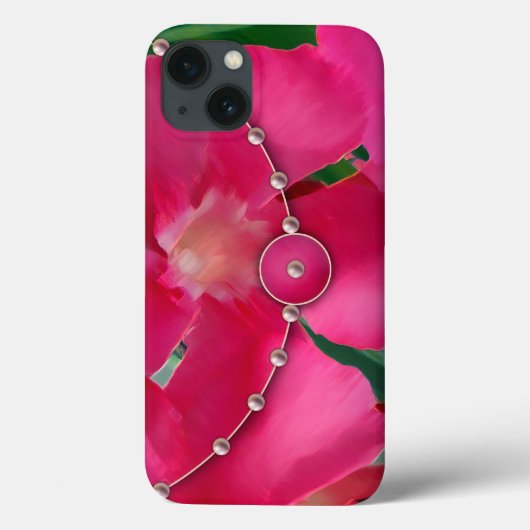 Coques Case-Mate iPhone Pétales roses et perles (Verso)