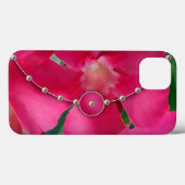 Coques Case-Mate iPhone Pétales roses et perles (Verso (horizontal))
