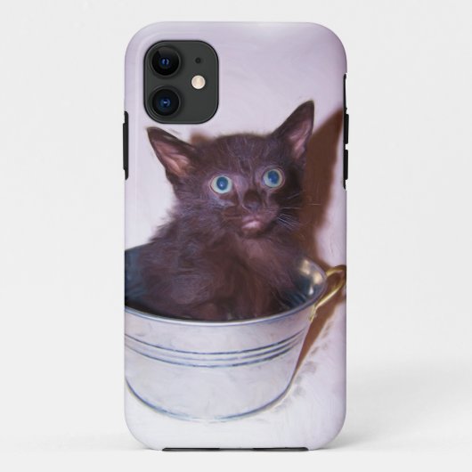 Coques Case-Mate iPhone petit chaton noir (Dos)