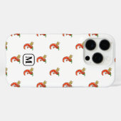 Coques Case-Mate iPhone Petit Chili Avec Motif De Flamme Et Initiale Perso (Verso (horizontal))