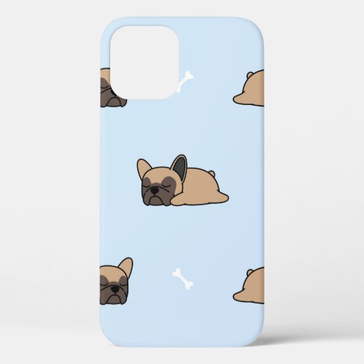 Coques Case-Mate iPhone Petit chiot français bulldog dormant sans soudure (Verso)
